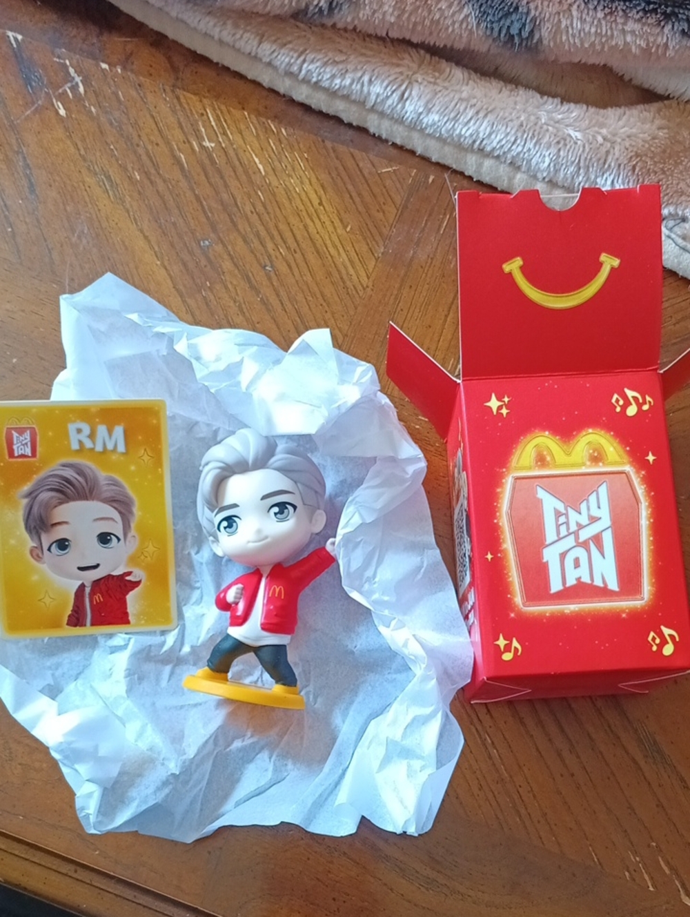 McDonald's TinyTAN RM Figure in Red Jacket with Yellow Base
